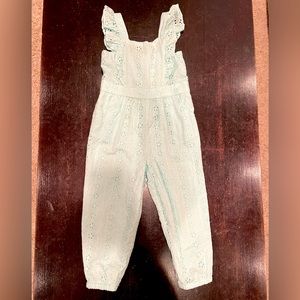 Janie and Jack size 4T girls romper light blue eyelet